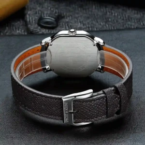 ساعة كوارتز 35 مم للرجال – مينا رمادي أنيق للاستخدام اليومي - الصورة 3