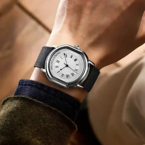 ساعة كوارتز 35 مم للرجال – مينا رمادي أنيق للاستخدام اليومي - الصورة 5