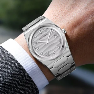 ⁦ساعة ديزرت ويفز الكوارتز 37 مم – ساعة يد رجالية من الفولاذ المقاوم للصدأ مع حركة كوارتز يابانية⁩ - الصورة ⁦4⁩